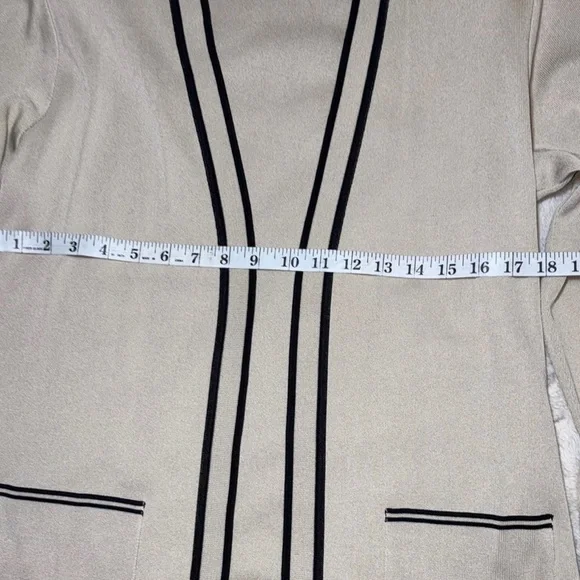 Mieka Women's Tan Cardigan with Black Accents - Picture 7 of 8